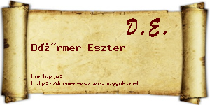 Dörmer Eszter névjegykártya