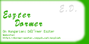 eszter dormer business card